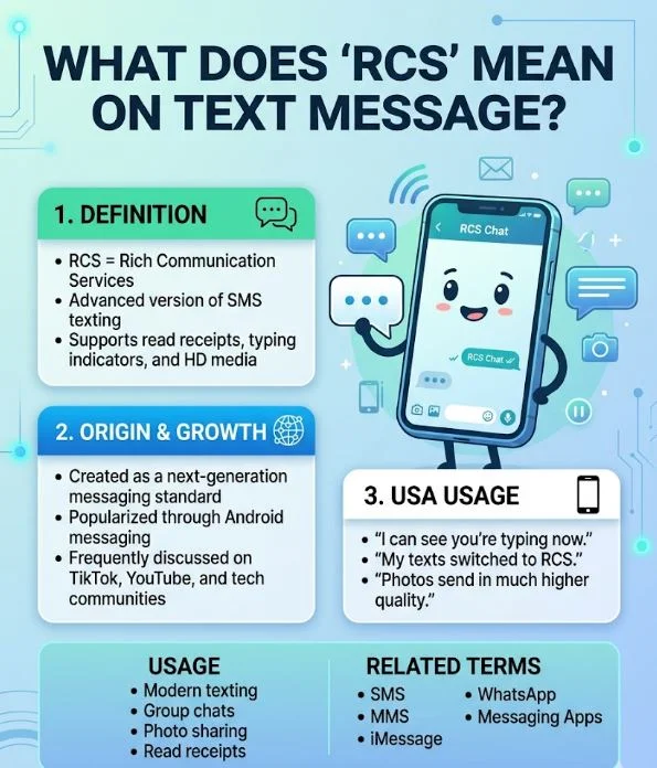 infographic image show the meaning of, what does rcs mean on text message