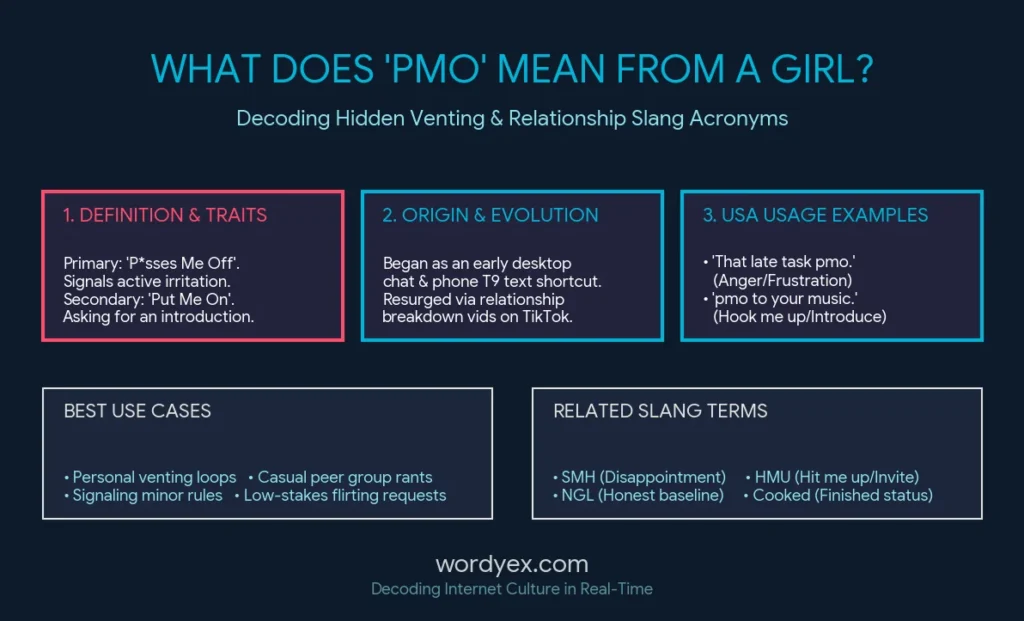 What Does “PMO” Mean in Text From a Girl? PMO Slang Meaning & Origin (2026 Guide)