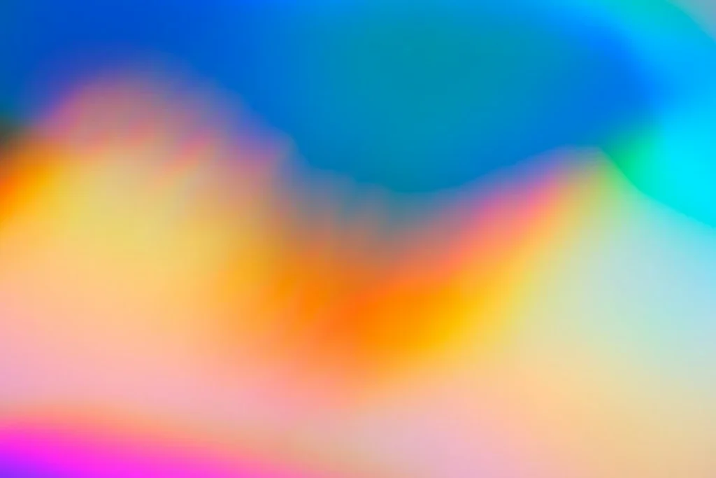 Colorful glowing rainbow light representing the aura points meaning trend on TikTok